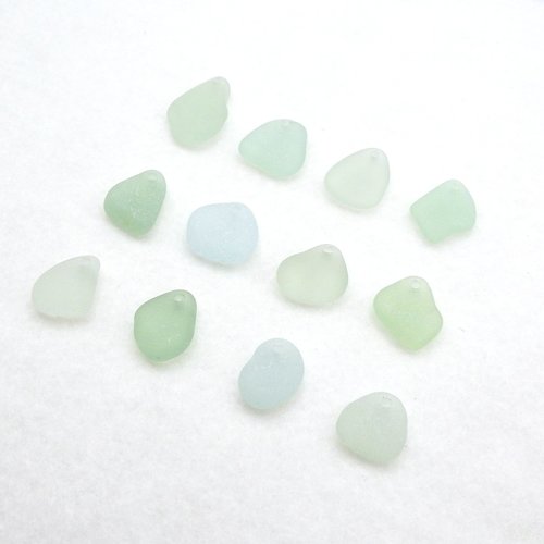 Sea Glass Pendants for Jewelry Making, Light Pastel Beads Top Drilled for Necklaces Frosted Surf Tumbled