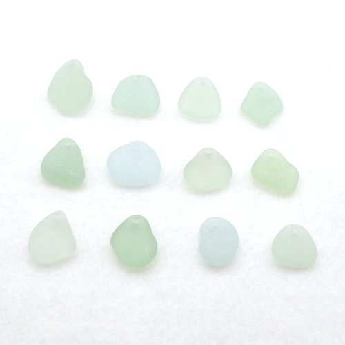 Sea Glass Pendants for Jewelry Making, Light Pastel Beads Top Drilled for Necklaces Frosted Surf Tumbled