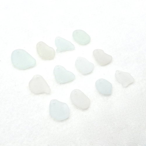 Beach Glass Pendants and Charms Top Drilled Sea Glass Beads for Jewelry Making