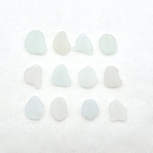 Beach Glass Pendants and Charms Top Drilled Sea Glass Beads for Jewelry Making