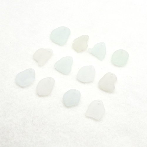 Beach Glass Pendants and Charms Top Drilled Sea Glass Beads for Jewelry Making