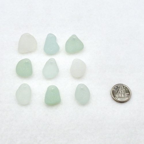 Genuine Sea Glass Pendants, Top Drilled Light Pastel Beach Charms for Jewelry Making