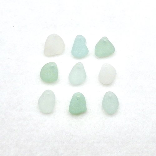 Genuine Sea Glass Pendants, Top Drilled Light Pastel Beach Charms for Jewelry Making