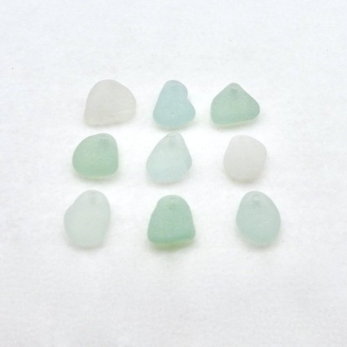 Genuine Sea Glass Pendants, Top Drilled Light Pastel Beach Charms for Jewelry Making