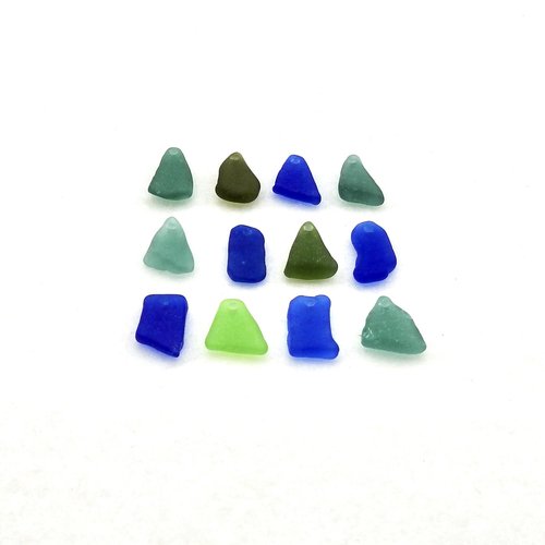 Assorted Drilled Seaglass Charms Top Hole Cool Beads for Jewelry Unique Nature Made Craft Supply