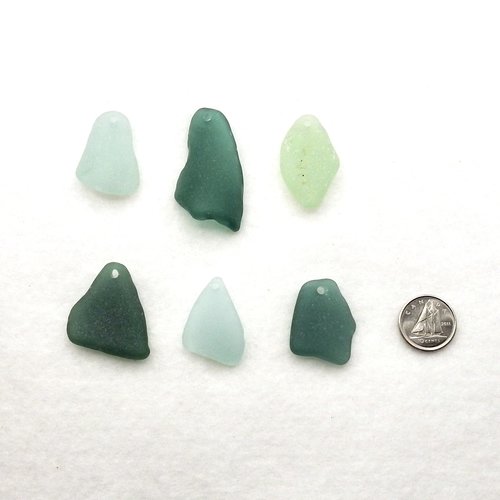 Large Sea Glass Pendants for Keychains, Jewelry Making Supplies, Top Drilled Beach Glass for Wind Chimes, Sun Catchers