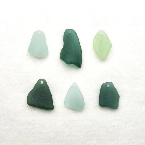 Large Sea Glass Pendants for Keychains, Jewelry Making Supplies, Top Drilled Beach Glass for Wind Chimes, Sun Catchers