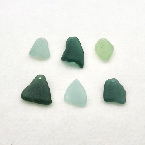 Large Sea Glass Pendants for Keychains, Jewelry Making Supplies, Top Drilled Beach Glass for Wind Chimes, Sun Catchers