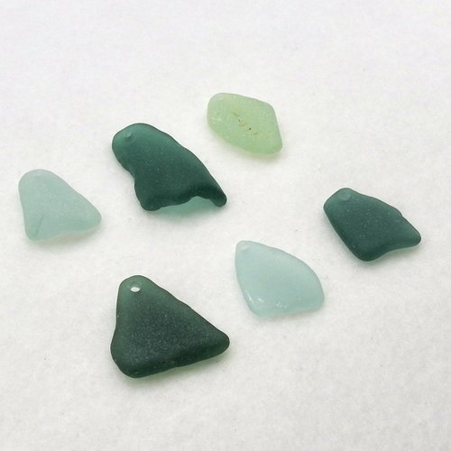 Large Sea Glass Pendants for Keychains, Jewelry Making Supplies, Top Drilled Beach Glass for Wind Chimes, Sun Catchers