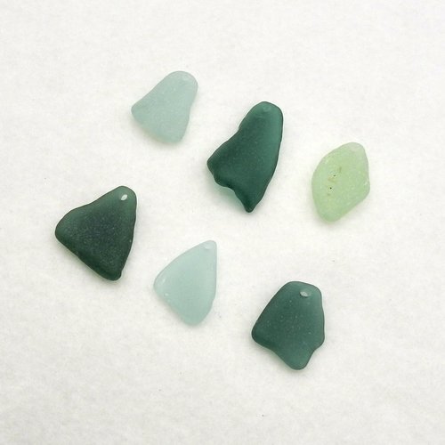 Large Sea Glass Pendants for Keychains, Jewelry Making Supplies, Top Drilled Beach Glass for Wind Chimes, Sun Catchers