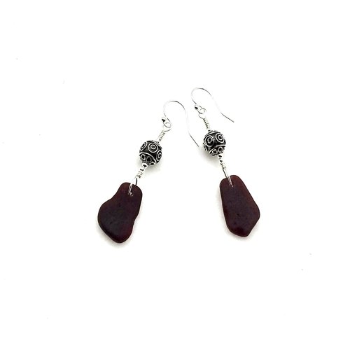 genuine sea glass earrings