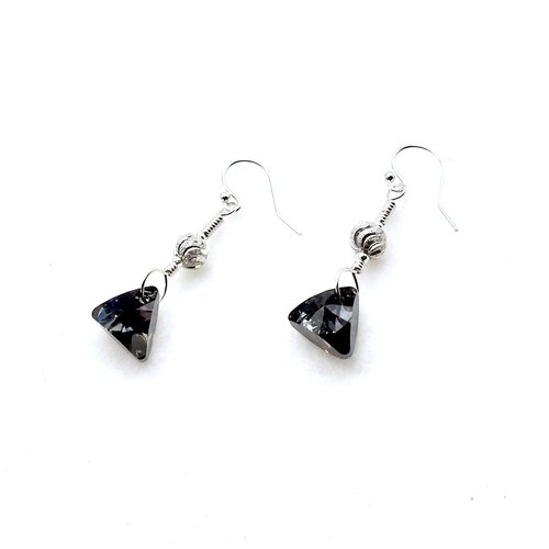 black crystal earrings for women