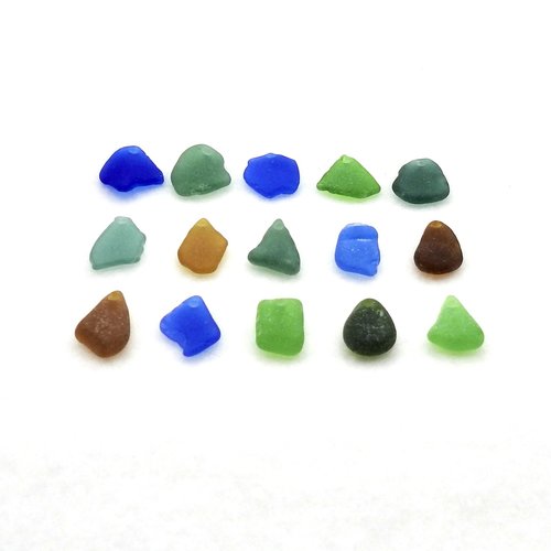 mixed colors includings shades of cobalt blue, green and brown