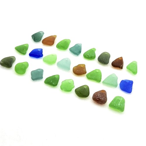 Sea Glass Top Drilled Charms for Jewelry Bracelet Necklace Making Real Craft Beach Glass