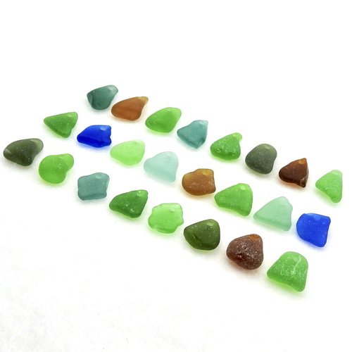 Sea Glass Top Drilled Charms for Jewelry Bracelet Necklace Making Real Craft Beach Glass