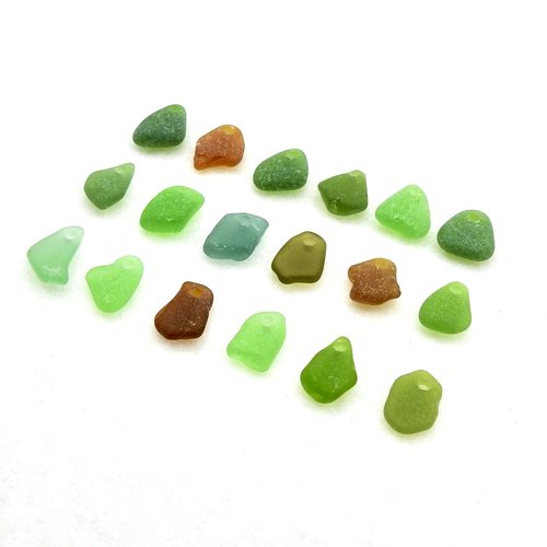 Tiny Sea Glass Charms Canada Authentic Unusual Beach Beads Top Drilled for Jewelry Making 