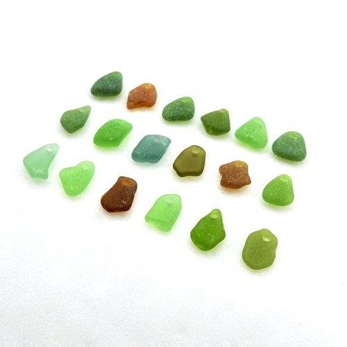 Tiny Sea Glass Charms Canada Authentic Unusual Beach Beads Top Drilled for Jewelry Making 