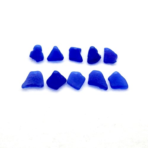 Cobalt Blue Beach Glass Pendants Irregular Shapes for Jewelry Making Beach Craft Supply 