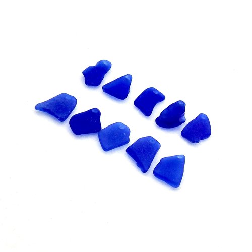Cobalt Blue Beach Glass Pendants Irregular Shapes for Jewelry Making Beach Craft Supply 