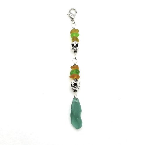 real sea glass clip on charm dangle