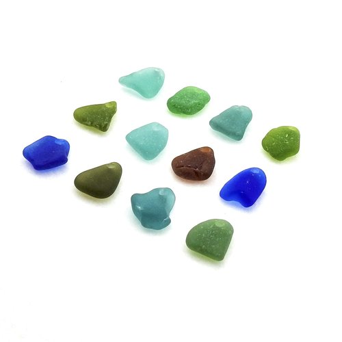 real beach glass with top drilled 1.8mm holes