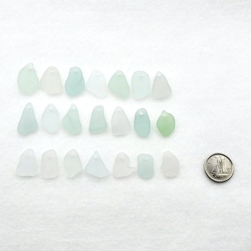 Light Pastel Beach Glass Beads for Jewelry Making Real Sea Glass Charms Top Drilled Craft Supply 