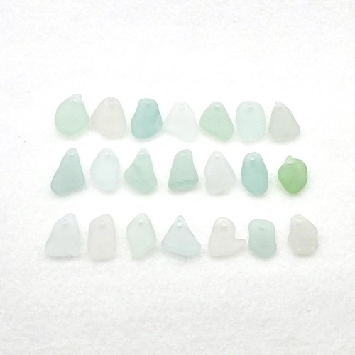 Light Pastel Beach Glass Beads for Jewelry Making Real Sea Glass Charms Top Drilled Craft Supply 