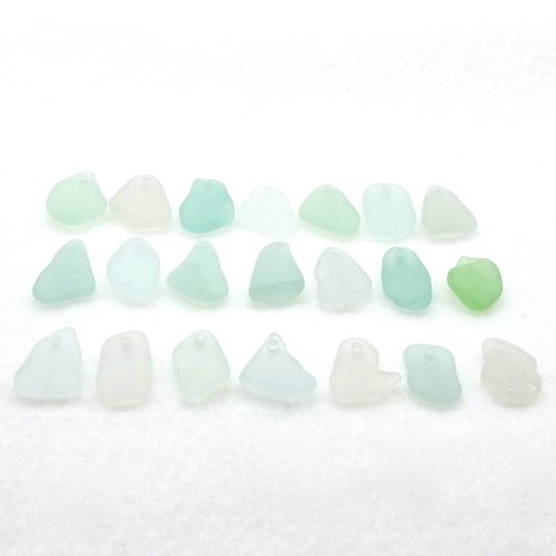 Light Pastel Beach Glass Beads for Jewelry Making Real Sea Glass Charms Top Drilled Craft Supply 
