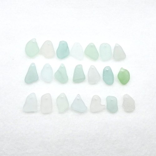 Light Pastel Beach Glass Beads for Jewelry Making Real Sea Glass Charms Top Drilled Craft Supply 