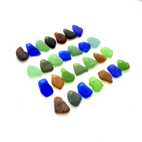 drilled beach glass beads