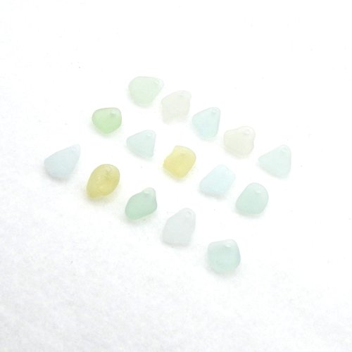 tiny sea glass charms for jewelry making set of 15