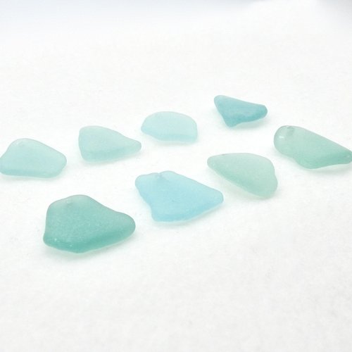 Light Pastel Blue Green Sea Glass Pendants for Jewelry Making, Sun Catcher Craft Supply Canada