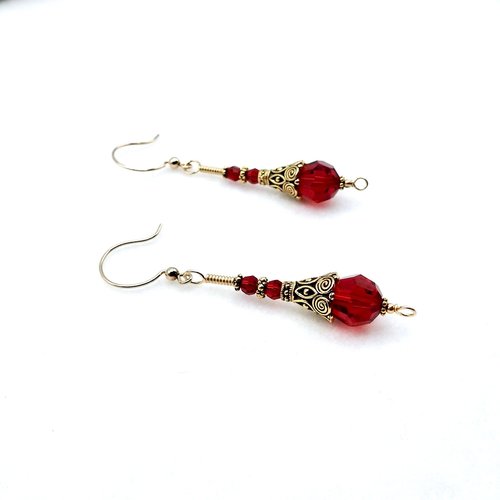 handmade pierced gold dangle drops 