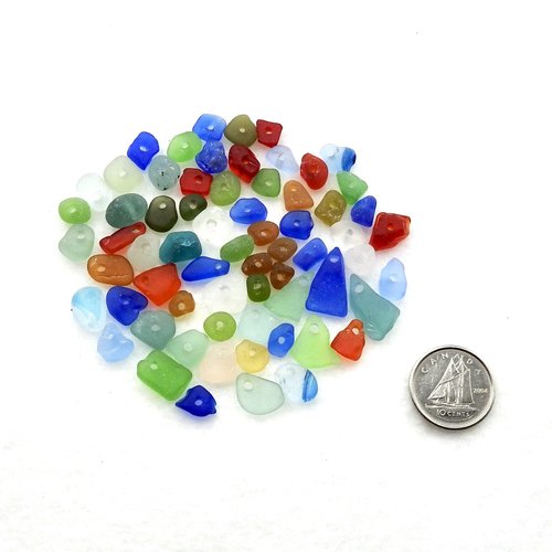 Rough Tiny Real Sea Glass Beads Charms Some Rare Colors for Jewelry Making Crafts Red Cobalt Blue