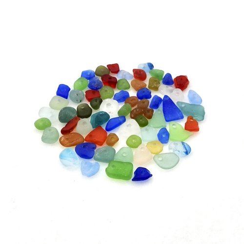 Rough Tiny Real Sea Glass Beads Charms Some Rare Colors for Jewelry Making Crafts Red Cobalt Blue