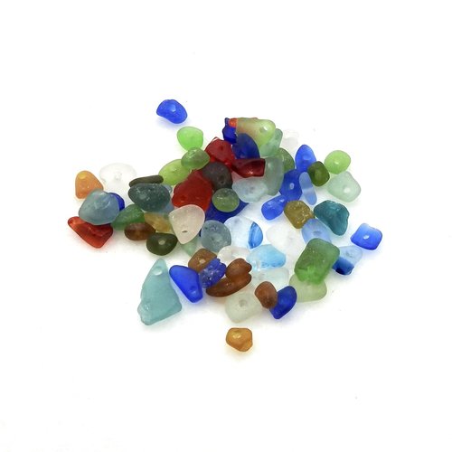 Rough Tiny Real Sea Glass Beads Charms Some Rare Colors for Jewelry Making Crafts Red Cobalt Blue
