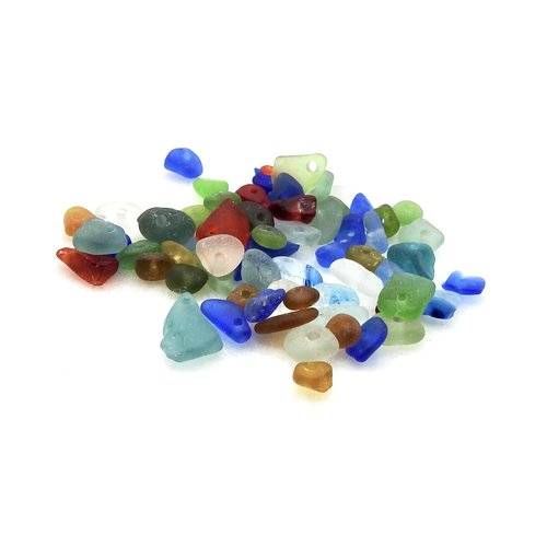 Rough Tiny Real Sea Glass Beads Charms Some Rare Colors for Jewelry Making Crafts Red Cobalt Blue