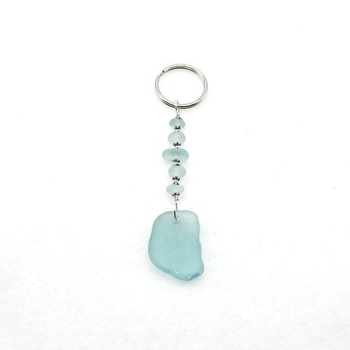 aqua blue pendant keyring