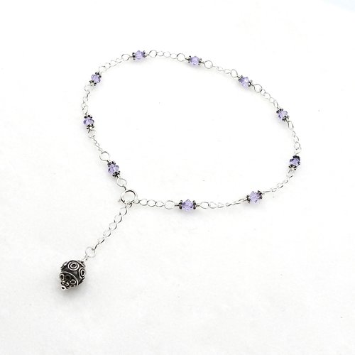 adjustable silver Bali bead dangle