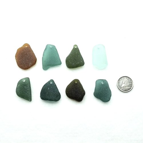 Large Sea Glass Pendants for Jewelry Making Top Drilled Hole Beads for Wind Chimes Crafts