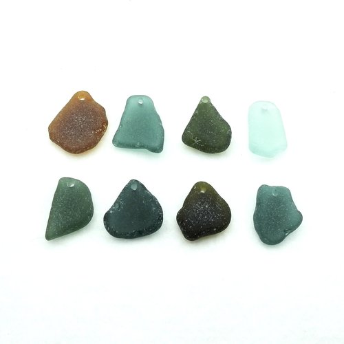 Large Sea Glass Pendants for Jewelry Making Top Drilled Hole Beads for Wind Chimes Crafts
