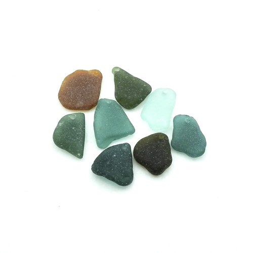 Large Sea Glass Pendants for Jewelry Making Top Drilled Hole Beads for Wind Chimes Crafts