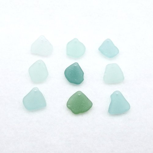 Drilled Sea Glass Charms for Jewelry Making Pastel Real Beach Glass Beads Unusual Craft Supply