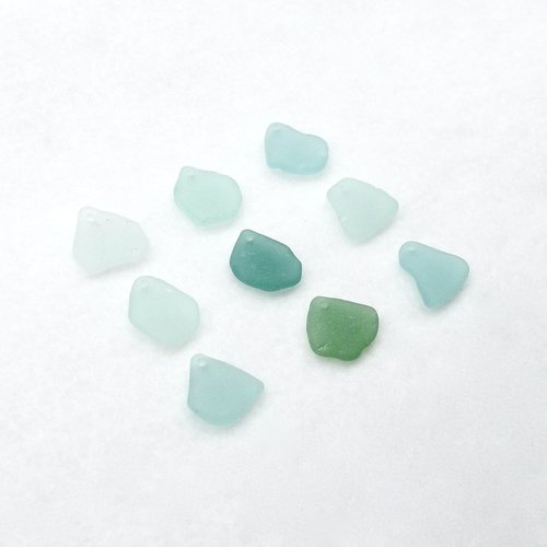 Drilled Sea Glass Charms for Jewelry Making Pastel Real Beach Glass Beads Unusual Craft Supply