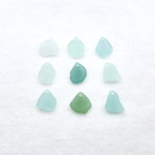 Drilled Sea Glass Charms for Jewelry Making Pastel Real Beach Glass Beads Unusual Craft Supply