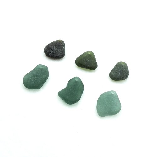 Sea Glass Pendants for Jewelry Making Drilled Real Beach Glass Beads Dark Colors 