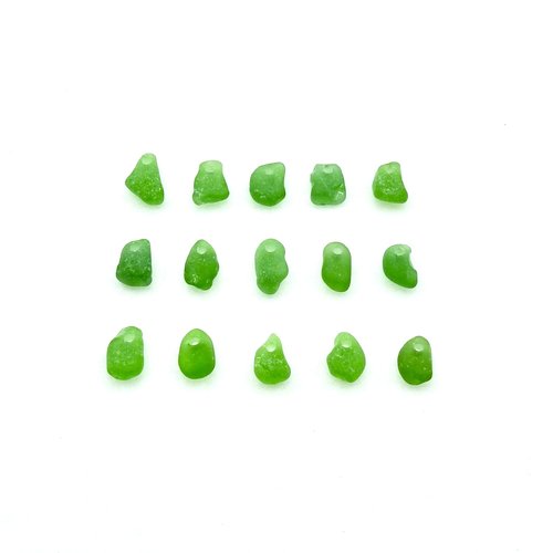 green sea glass beads
