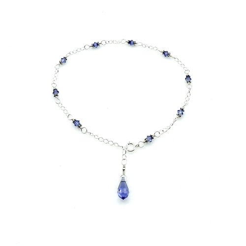 tanzanite color ankle bracelet