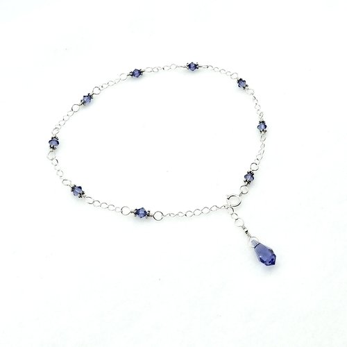 purple crystal anklet for women