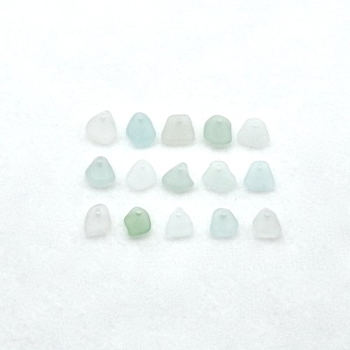 Pastel Sea Glass Small Charms for Jewelry Making Light Color Beach Glass Craft Supplies 